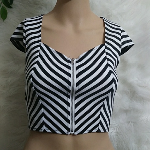 Charlotte Russe Tops - New CHARLOTTE RUSSE Zipper Front Crop Top B1